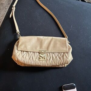Miu Miu Tan  vintage Quilted Shoulder Bag
